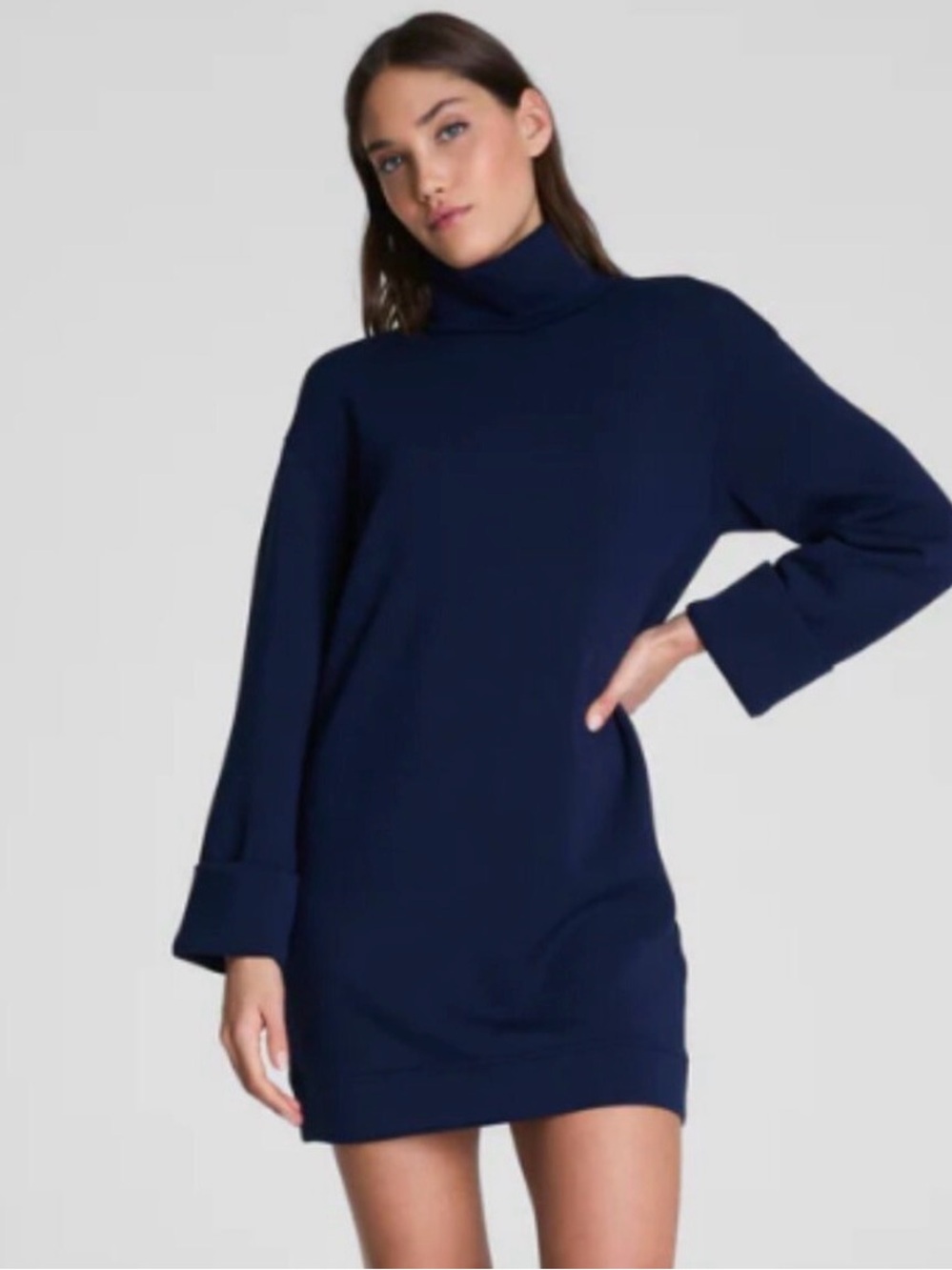 SPANX Navy Turtleneck MIDI Dress